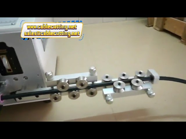 เครื่องปอกสายไฟแบบนิวเมติก ปอกฉนวนชั้นในและนอก สายเคเบิลหุ้มทองแดง 2 แกน