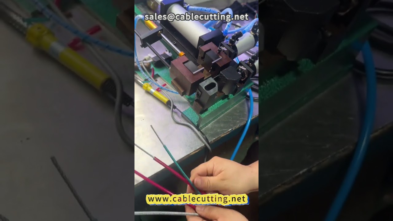 เครื่องลอกฉนวนสายสลิงหุ้มยาง 40 เส้น | Pneumatic Peeling Machine | เครื่องลอกฉนวนอัตโนมัติ