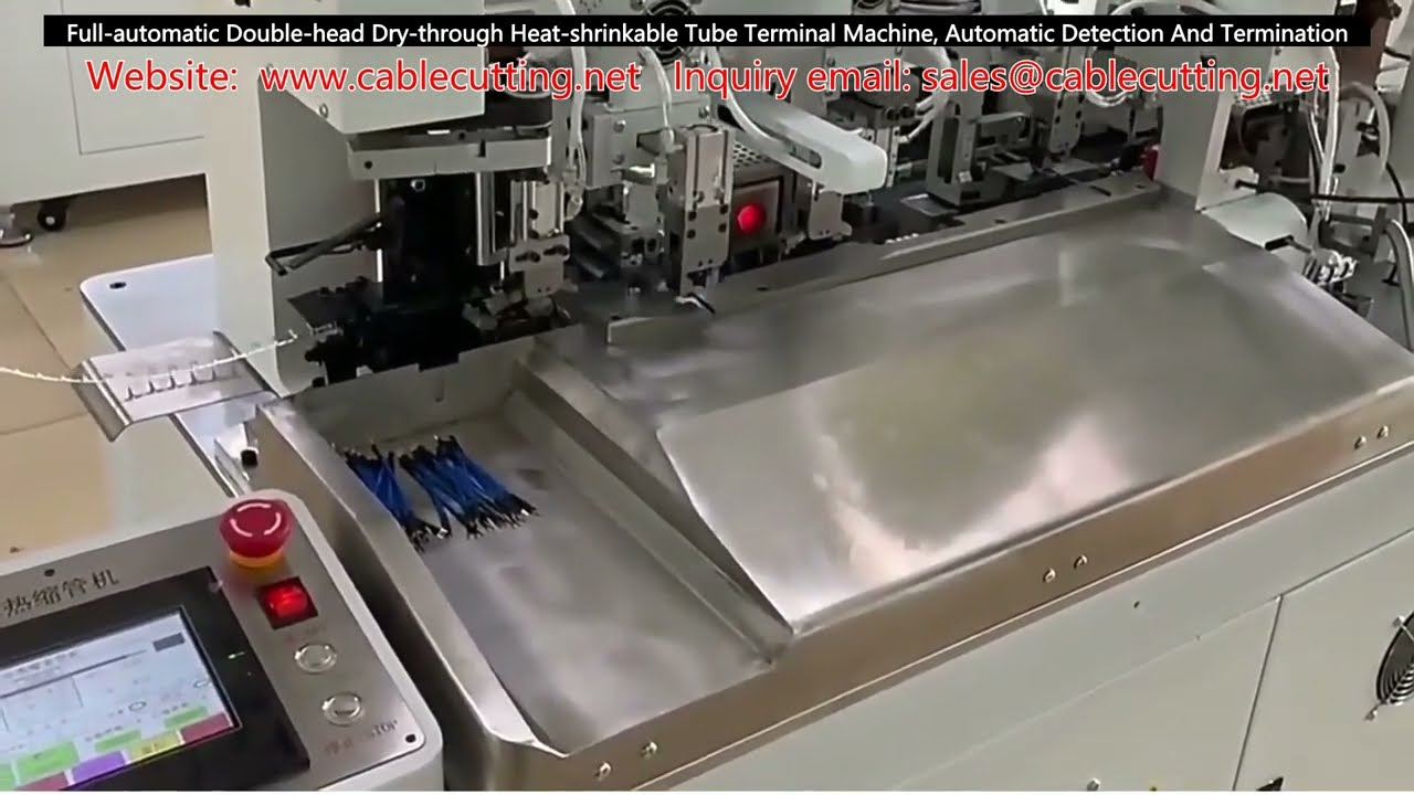 เครื่องย้ำหัวสายไฟอัตโนมัติหัวคู่ ระบบทำความร้อนแห้งสำหรับท่อหดความร้อน