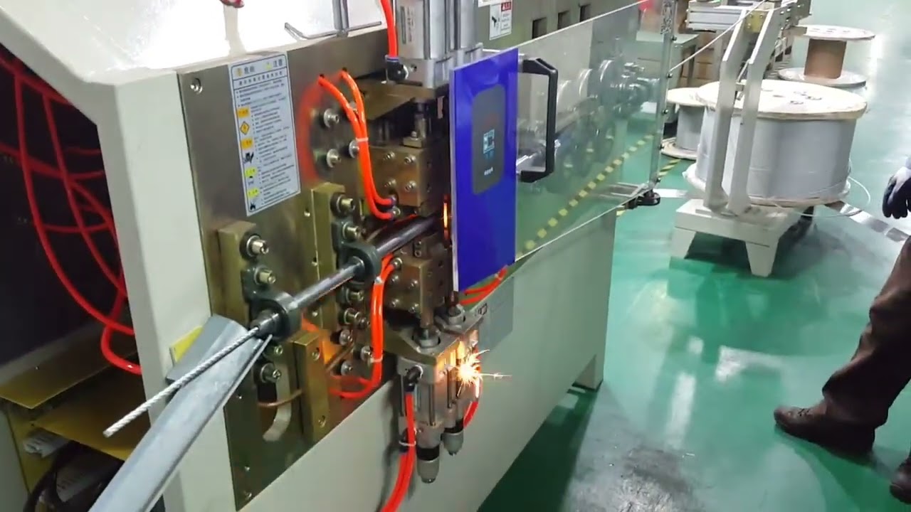 เครื่องเชื่อมปลายสายสลิงเหล็กอัตโนมัติ หัวแบน WPM-60SF | เพิ่มประสิทธิภาพการผลิต