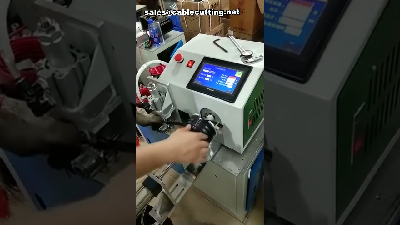 เครื่องม้วนสายเคเบิลอัตโนมัติ พร้อมระบบวัดความยาวลวด | เครื่องพันขดลวดอุตสาหกรรม