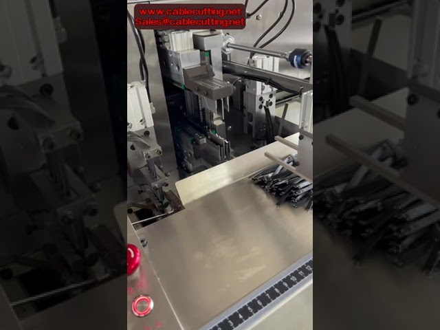 เครื่องตัดและชุบดีบุกสายไฟอัตโนมัติเต็มรูปแบบ [Fully Automatic Wire Cutting, Stripping, Twisting, and Tinning Machine]