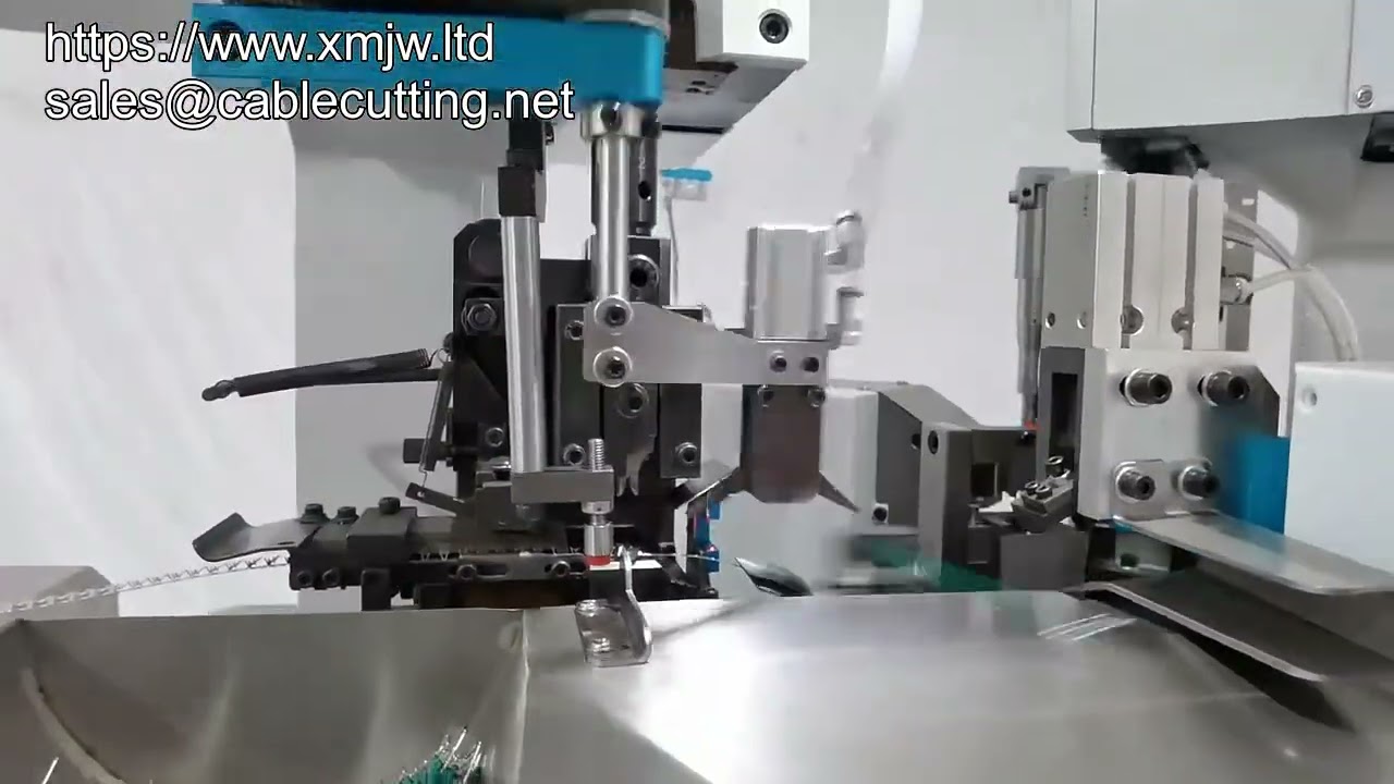 เครื่องตัดลอกฉนวนสายไฟและคริมป์ขั้วต่ออัตโนมัติแบบสองหัว | Full Automatic Double Head Terminal Crimper