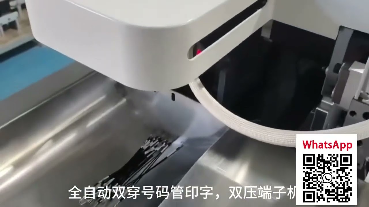 เครื่องจักรอัตโนมัติ Dual Marking ใส่ปลอกหุ้ม พิมพ์อบ และ Crimping คู่ ประสิทธิภาพสูง