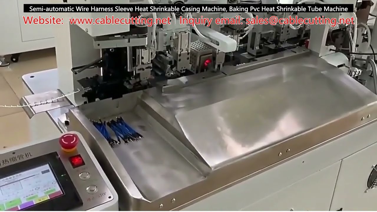เครื่องทำปลอกหุ้มสายไฟแบบกึ่งอัตโนมัติ ใช้ความร้อนหดท่อ PVC สำหรับงานอุตสาหกรรม