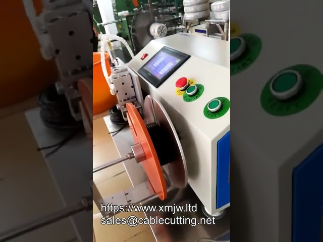 เครื่องม้วนและมัดสายไฟกึ่งอัตโนมัติ สำหรับรีลสายเคเบิลและม้วนสายไฟ