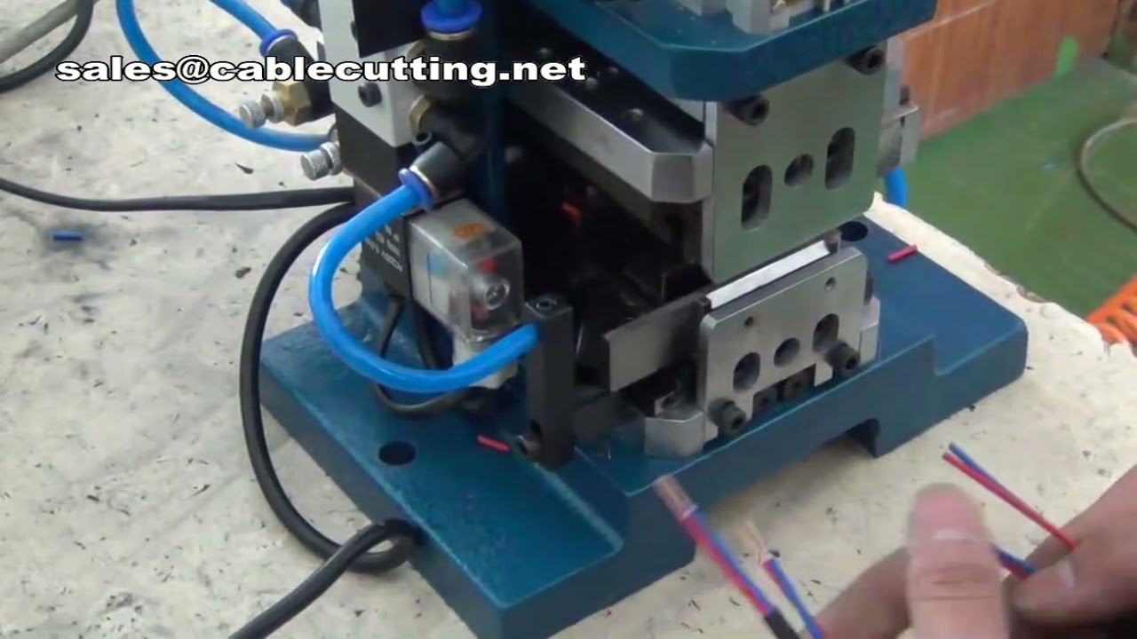 เครื่องปอกและบิดสายไฟลม Pneumatic สำหรับสายคู่ขนาน | เครื่องผลิตสายไฟอัตโนมัติ
