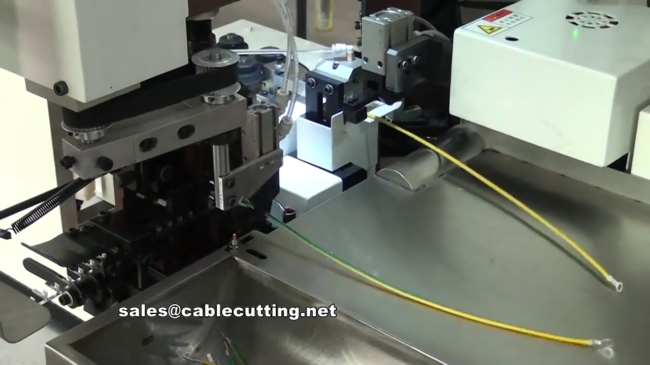 เครื่องปอกสายไฟและ crimping หัวเทอร์มินอล 2 หัว 2 ปลาย อัตโนมัติเต็มรูปแบบ