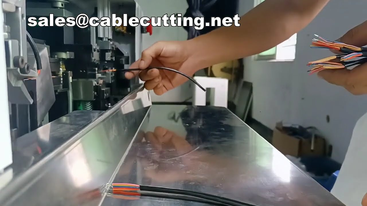 เครื่องปอกและเคลือบดีบุกสายไฟอัตโนมัติ 5 แกน | สาธิตการทำงาน