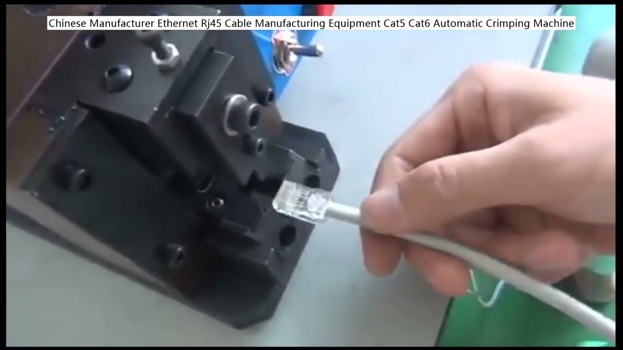 เครื่องผลิตสายอีเธอร์เน็ต RJ45 อัตโนมัติ สำหรับ Cat5 และ Cat6 พร้อมหัว crimp