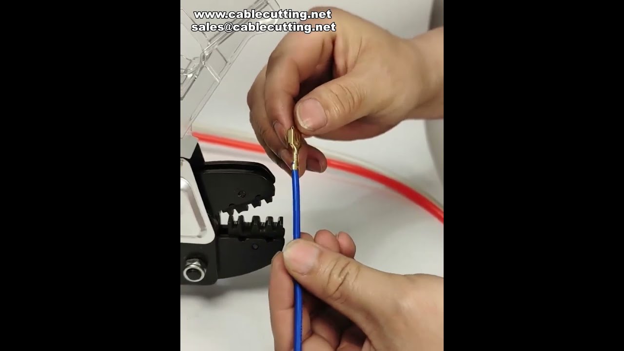 สาธิตเครื่อง Crimping ขั้วต่อลมแบบมัลติฟังก์ชัน | เครื่องจักรโรงงานอัตโนมัติ