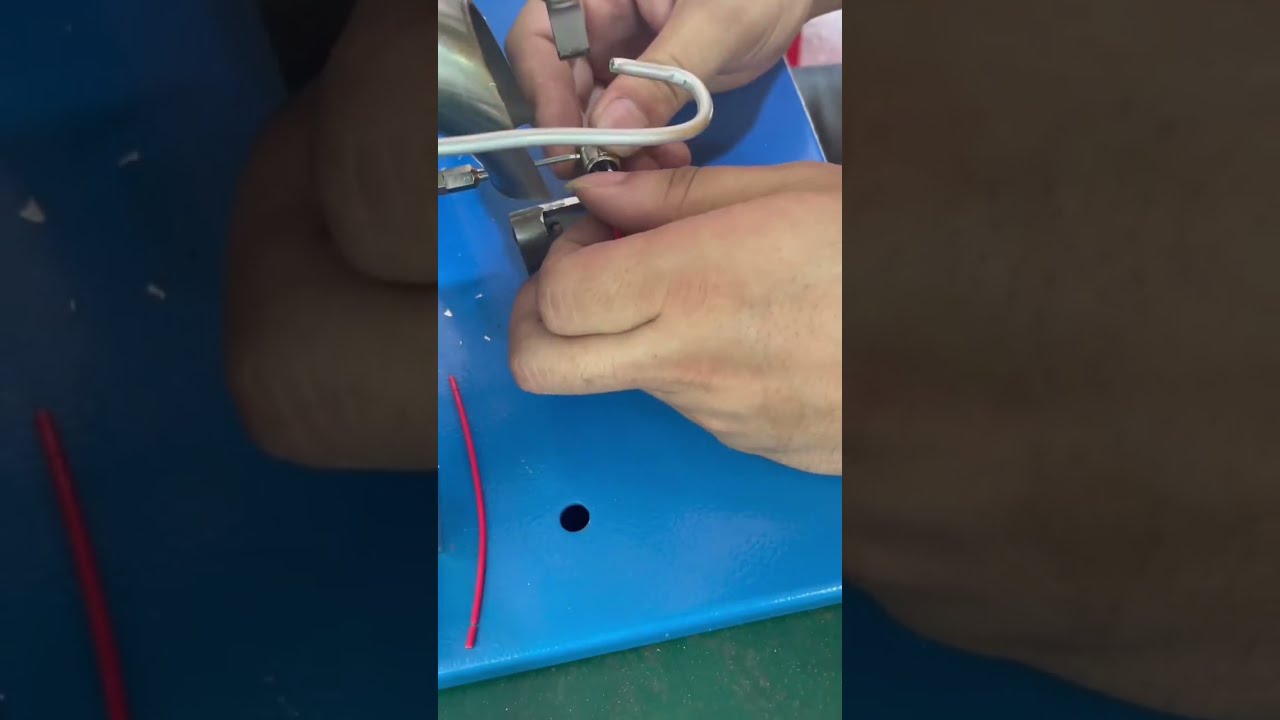 Welding Wire and Aviation Plugs Semi Automatic Welding #machine #cablewirestrippingmachine #factory