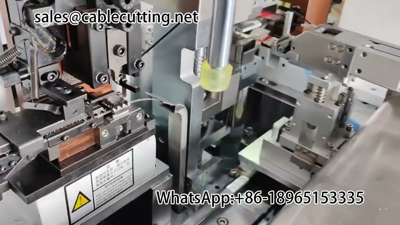 เครื่องปอกสายไฟอัตโนมัติ 5 เส้น พร้อมกดขั้วต่อ | เครื่องจักรโรงงานอัตโนมัติ