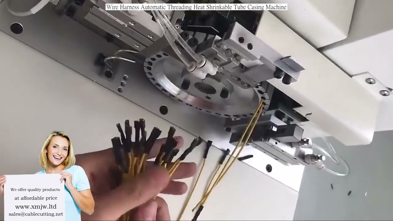เครื่องสวมปลอกหดความร้อนอัตโนมัติสำหรับชุดสายไฟ (Wire Harness Auto Threading)