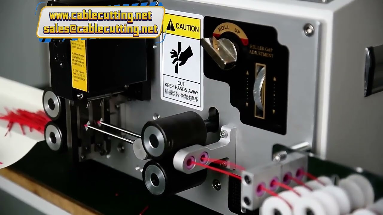เครื่องปอกสายไฟอัตโนมัติแบบป้อนคู่ พร้อม Crimp สายไฟ ขนาด 0.1-2.5mm² ใบมีดคาร์ไบด์