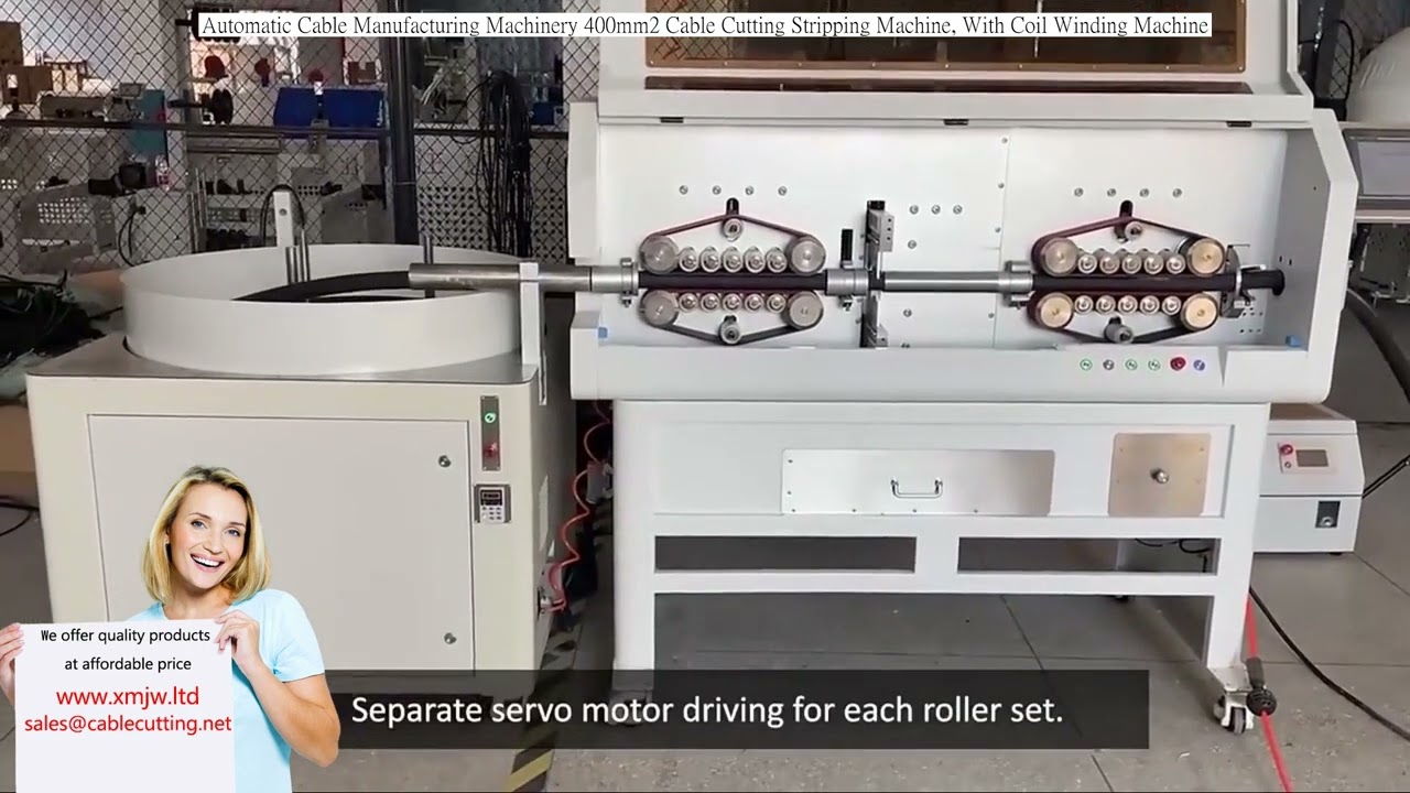 เครื่องตัดปอกสายเคเบิล 400mm² พร้อมเครื่องพันขดลวดอัตโนมัติ | ระบบสายไฟประสิทธิภาพสูง